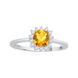 14K White Gold~Citrine, 10K White Gold~Citrine, Sterling Silver~Citrine