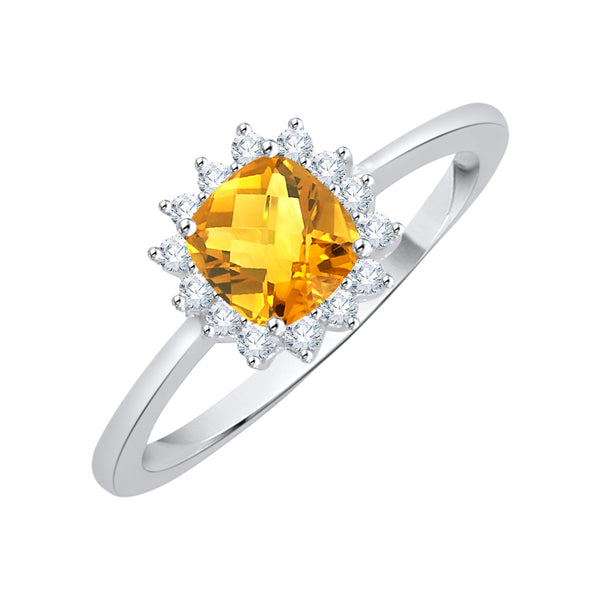 14K White Gold~Citrine, 10K White Gold~Citrine, Sterling Silver~Citrine