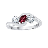 14K White Gold~Garnet, 10K White Gold~Garnet, Sterling Silver~Garnet