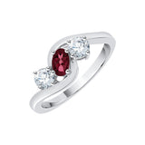 14K White Gold~Garnet, 10K White Gold~Garnet, Sterling Silver~Garnet