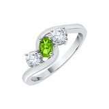 14K White Gold-Peridot, 10K White Gold-Peridot, Sterling Silver-Peridot