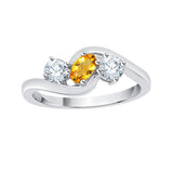 14K White Gold~Citrine, 10K White Gold~Citrine, Sterling Silver~Citrine