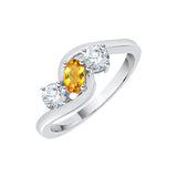 14K White Gold~Citrine, 10K White Gold~Citrine, Sterling Silver~Citrine