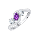 14K White Gold~Amethyst, 10K White Gold~Amethyst, Sterling Silver~Amethyst