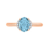 14K Rose Gold~Blue Topaz, 10K Rose Gold~Blue Topaz