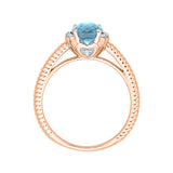 14K Rose Gold~Blue Topaz, 10K Rose Gold~Blue Topaz