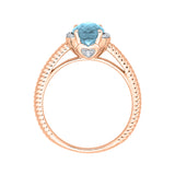 14K Rose Gold~Blue Topaz, 10K Rose Gold~Blue Topaz