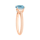 14K Rose Gold~Blue Topaz, 10K Rose Gold~Blue Topaz