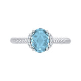 14K White Gold~Blue Topaz, 10K White Gold~Blue Topaz, Sterling Silver~Blue Topaz