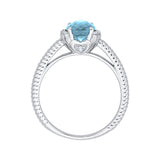 14K White Gold~Blue Topaz, 10K White Gold~Blue Topaz, Sterling Silver~Blue Topaz
