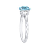 14K White Gold~Blue Topaz, 10K White Gold~Blue Topaz, Sterling Silver~Blue Topaz