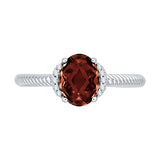 14K White Gold~Garnet, 10K White Gold~Garnet, Sterling Silver~Garnet