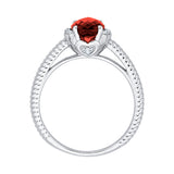 14K White Gold~Garnet, 10K White Gold~Garnet, Sterling Silver~Garnet
