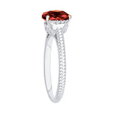 14K White Gold~Garnet, 10K White Gold~Garnet, Sterling Silver~Garnet