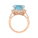 14K Rose Gold~Blue Topaz, 10K Rose Gold~Blue Topaz