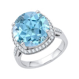 14K White Gold~Blue Topaz, 10K White Gold~Blue Topaz, Sterling Silver~Blue Topaz