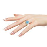 14K Yellow Gold~Blue Topaz, 10K Yellow Gold~Blue Topaz
