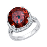 14K White Gold~Garnet, 10K White Gold~Garnet, Sterling Silver~Garnet