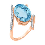 14K Rose Gold~Blue Topaz, 10K Rose Gold~Blue Topaz