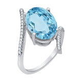 14K White Gold~Blue Topaz, 10K White Gold~Blue Topaz, Sterling Silver~Blue Topaz