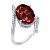 14K White Gold~Garnet, 10K White Gold~Garnet, Sterling Silver~Garnet
