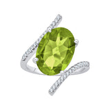 14K White Gold-Peridot, 10K White Gold-Peridot, Sterling Silver-Peridot