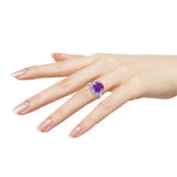 14K White Gold~Amethyst, 10K White Gold~Amethyst, Sterling Silver~Amethyst