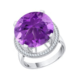 14K White Gold~Amethyst, 10K White Gold~Amethyst, Sterling Silver~Amethyst
