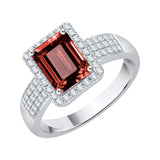 14K White Gold~Garnet, 10K White Gold~Garnet, Sterling Silver~Garnet