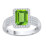 14K White Gold-Peridot, 10K White Gold-Peridot, Sterling Silver-Peridot
