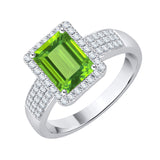 14K White Gold-Peridot, 10K White Gold-Peridot, Sterling Silver-Peridot
