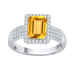 14K White Gold~Citrine, 10K White Gold~Citrine, Sterling Silver~Citrine