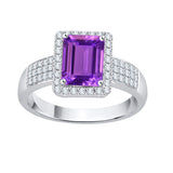 14K White Gold~Amethyst, 10K White Gold~Amethyst, Sterling Silver~Amethyst