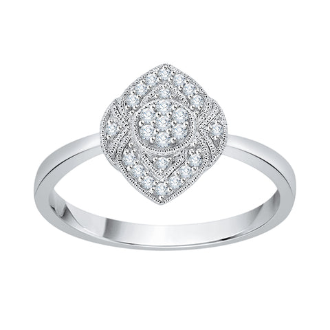 KATARINA 1/8 cttw Prong Set Diamond Cluster Fashion Ring