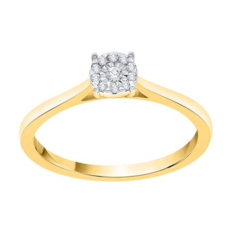 KATARINA 1/20 cttw Miracle Plate Diamond Halo Engagement Ring