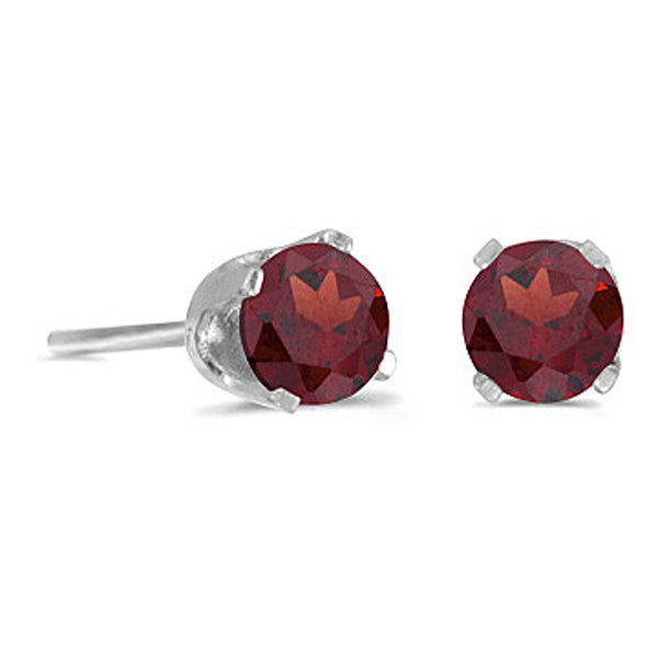 14K White Gold~Garnet