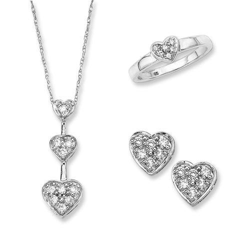 KATARINA Diamond Heart Jewelry Set (1/4 cttw)