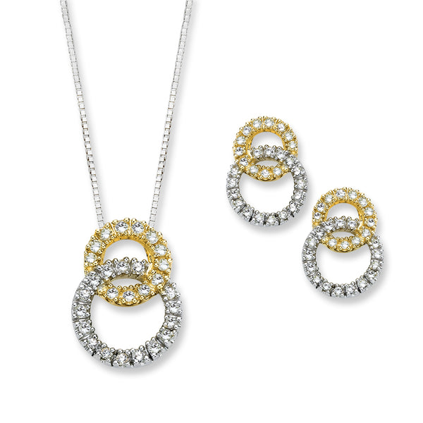 14K White and Yellow Gold