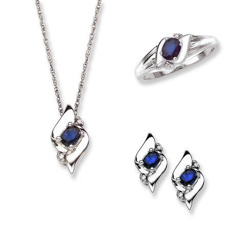 KATARINA Diamond and Sapphire Fashion Jewelry Set