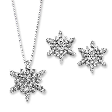 KATARINA Round and Baguette Diamond Star Jewelry Set