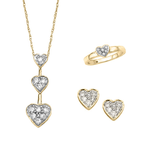 KATARINA Diamond Heart Jewelry Set