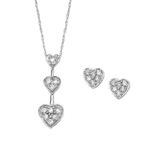 KATARINA Diamond Heart Jewelry Set