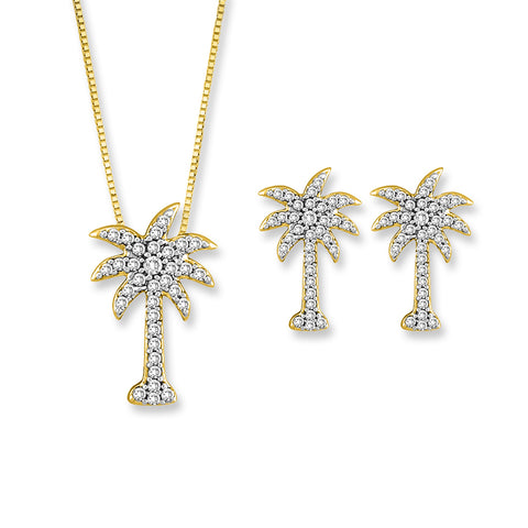 KATARINA Diamond Palm Tree Jewelry Set (1/3 cttw)