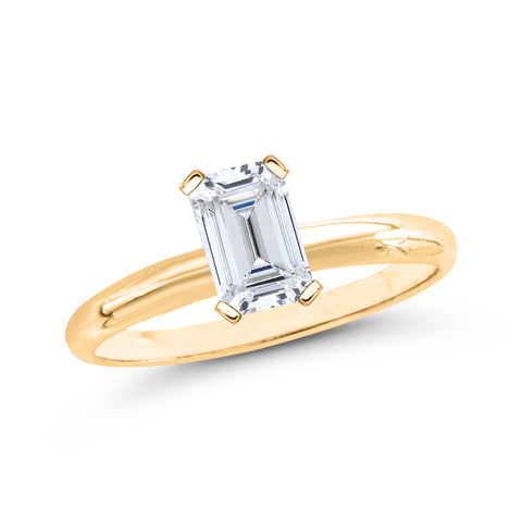 1.51 Carat Emerald Cut Diamond Solitaire Engagement Ring in 14k Gold (J - VS2)