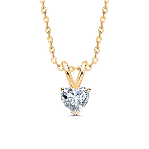 IGI Certified 1.06 ct. D - SI1 Heart  Cut Lab Grown Diamond Solitaire Pendant Necklace in 14K Gold