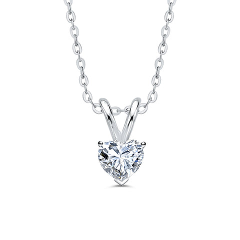 IGI Certified 1.06 ct. D - SI1 Heart  Cut Lab Grown Diamond Solitaire Pendant Necklace in 14K Gold