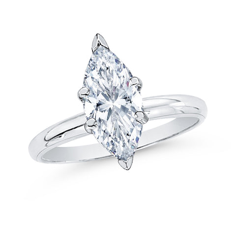 1.51 Carat Marquise Cut Diamond Solitaire Engagement Ring in 14k Gold ( F - SI2)