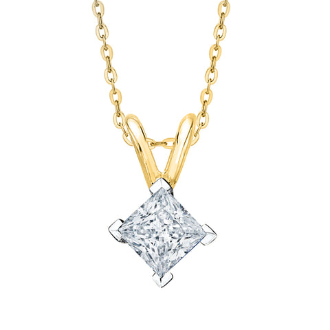 IGI Certified 2.02 ct. J - VS1 Princess Cut Diamond Solitaire Pendant Necklace in 14K Gold