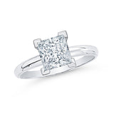 0.83 Carat Princess Cut Diamond Solitaire Engagement Ring in 14k Gold ( D - SI2)