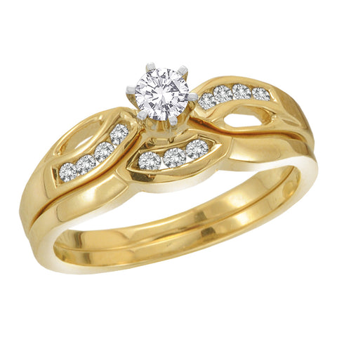 KATARINA Diamond Bridal Engagement Ring with Matching Band (1/3 cttw, GH, I1)